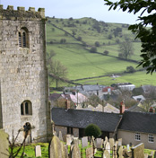 View towards Carsington Pasture from Brassington churchyard